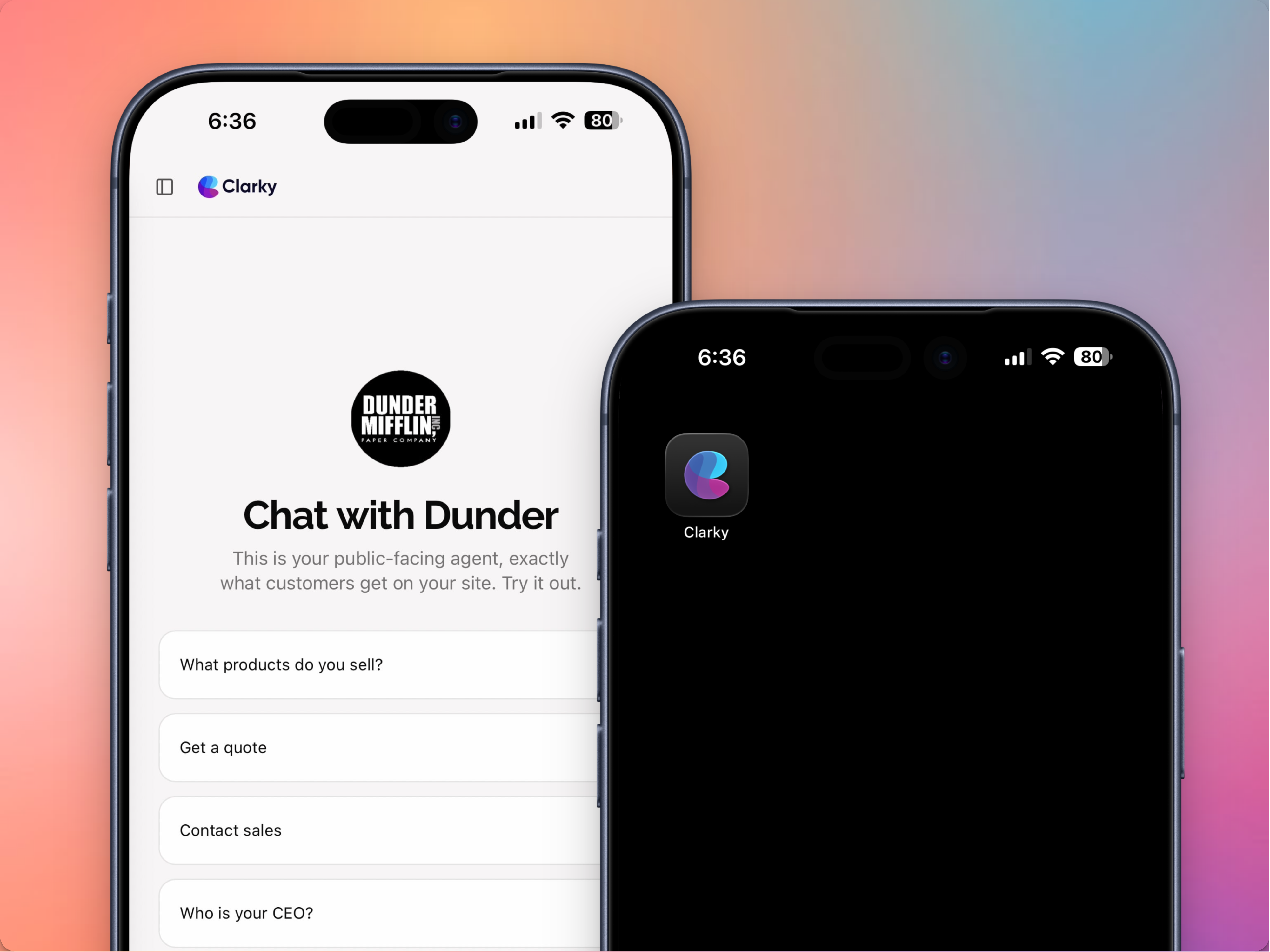 The Clarky mobile app